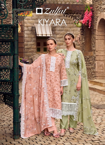 Kiyara by Zulfat Cotton Printed Embroidery Wholesale Dress Material In India